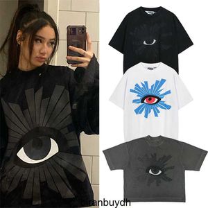 Hochwertiges Xiaozhong Fashion Brand House of Errors Truth Eye Foam Print lockeres Kurzarm-T-Shirt für Herren und Damen