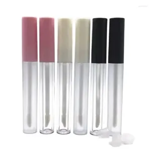 Vorratsflaschen 50 Stück runde Form Kunststoff leere Tube 3 ml Kosmetikbehälter Lipgloss Tubes rosa weiß schwarz Deckel Verpackung