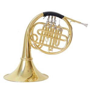 YWPL Single Row Four Key Flat B-Key BB Split French Horn Wind Instrument Band Musikinstrument med fodral