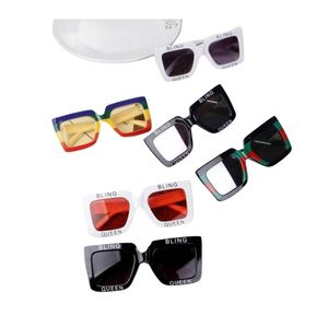 Summer Kids patchwork colors sunglasses boys girls letter square frame sunglass anti ultraviolet Children beach holiday sun glasses Q1156