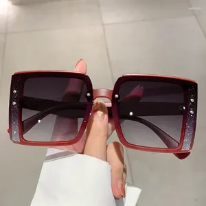 Sunglasses KAMMPT Vintage Square Fashion Oversized Gradient Shades 2024 Ins Trendy Brand Designer UV400 Protection Eyewear