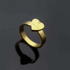 En kaliteli abartılı basit kalp aşk yüzüğü 3 renk stainl çelik çift yüzükler fi kadın tasarımcı mücevher bayan parti hediyeleri j41x#