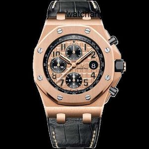 Celebrity Wristwatch feminino AP Wrist Watch Royal Oak Offshore 18K Rose Gold Gold automático Mechanical MenCs Relógio 26470or Segunda mão Relógio de luxo 26470Or oo a002cr.01