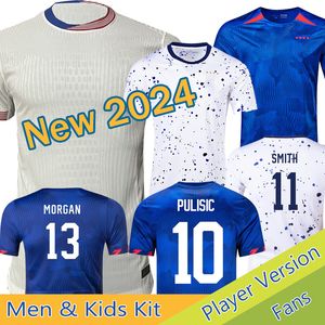 USASサッカージャージ24/25コパアメリカ23/24 USWNT 4星女性キッズキットUSMNTホーム2024アウェイサッカーシャツメンズプレーヤーバージョン2025ピューリシックスミスモーガンバログン2023