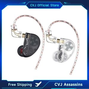 Fones de ouvido para celular CVJ Konoka fones de ouvido intra-auriculares com híbrido triplo 3D de alta fidelidade (1DD + 1BA + 1 driver de vibração) fones de ouvido com interruptor de ajuste de monitor de DJ com fio Q240321