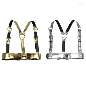 Cintos Cintura Cinto PU Harness Para Mulheres Punk Sexy Metálico