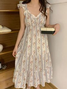 Kobietowa odzież snu Kobiety Summer Bawełna Druk Nightdress Koronki Palenki V-dotknięcie słodkie dziewczyny koreańskie wiktoriańskie księżniczki koszulki nocne odzież domowa