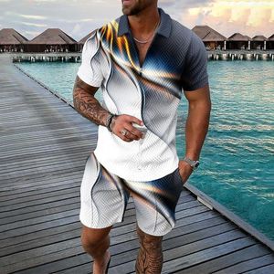 Herrspårar 3D Kort ärmdräkt Shorts Beach Tropical Hawaiians Body Sports Jacket Mens Tux passar min uppsättning