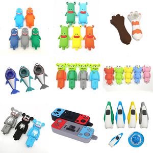 Cartoon Style Silicone Smoking Hand Pipe Unbreakable With Glass Bowl Dab Oil Rigs Smoking Tobacco Pipes Bongs