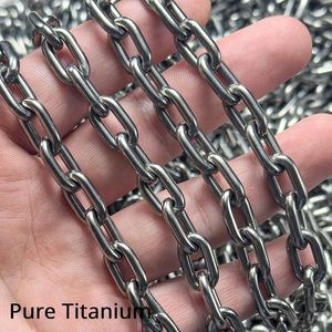 Correntes TA1 Pure Titanium Handmade DIY Pulseira Colar Ti Lock Dog Outdoor Non-Slip Strip Secagem Roupas Balanço