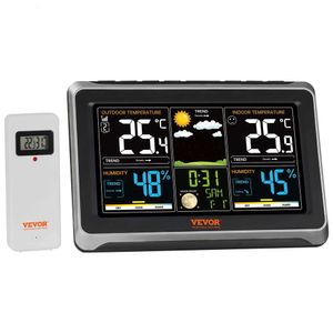 BENTISM Stazione meteorologica wireless 7 in 1 con sensore Orologio atomico, Temperatura, Umidità interna/esterna, Previsioni personalizzate