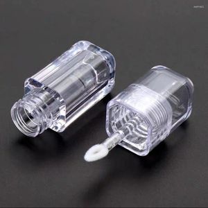 Bottiglie di stoccaggio 20 pz 4 ml Tubi vuoti trasparenti per lucidalabbra FAI DA TE Quadrato Cosmetico Contenitore a forma di cuore Pennello Testa Bottiglia per labbra All'ingrosso