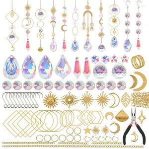 Bahçe Dekorasyonları 200pcs DIY Suncatchers Yetişkin kristal güneş yakalayıcıları için set yapımı renkli kristalli boncuklar