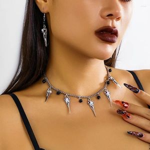 Halsbandörhängen Set Fashion Jewelry European och American Design Metal Tassel Chain for Women 2024 Trend Expansativa tillbehör