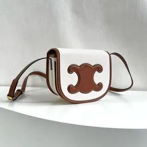 Moda meia redonda bolsa de sela triunfal arco designer bolsa folco cuir tpiomphe série 2024 nova bolsa feminina de alta qualidade bolsa de ombro único crossbody