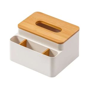 Living Bamboo Room Multi-Function Tissue Desktop Lid Paper Holder Box Cover Remote Control Hotel Storage Boxes es