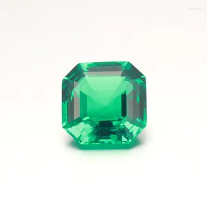Loose Diamonds Lab Grown Emerald Asscher klippte 6x6mm Colombian Hydrothermal Emerald Stone