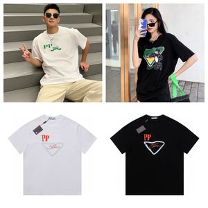 24SS Markendesigner-Herren-T-Shirts. Klassisches Basic-T-Shirt mit gesticktem Abzeichen, lockerer Baumwolle, kleiner Rundhalsausschnitt, Island-T-Shirt