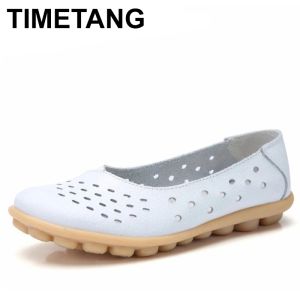 Сапоги Timetanggenuine Leather Women Flats New Cultouts Summer Shoes Женщина Hollow Women's Loafers Женская твердая обувь Большой размер 3544e701