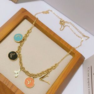 Diamanthalsband designer hängen varumärke bokstäver halsbrev brev hänge choker pärla rostfritt stål kedjor smycken jubileumsgåvor