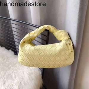 Bottegvenetas Jodie Woven Handbag Knot Bag Cowhide Bag Womens Yellow Bag Womens SummerBag Pleted Cloud Bag Dumpling Bags