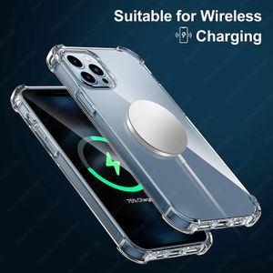 Luxury stötsäker klar telefonfodral för iPhone 15 13 12 11 14 Pro Max Mini XR XS 7 8 Plus silikonstötfångare Transparent bakre omslag