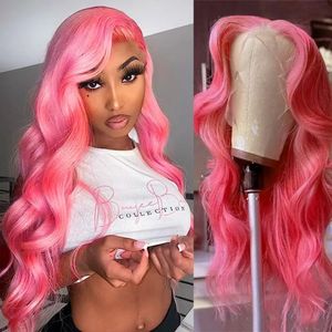 Pink 13x4 HD Lace Front Wig Body Wave Lace Front Wigs for Women 613 Colored Lace Frontal Blonde Human Remy Hair Wigs