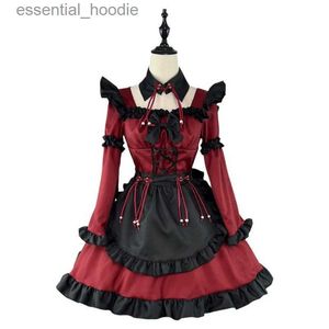 Cosplay Anime Costumes Gothic Rola Imp Lolita Maid Dress Gothic Anime Cos Costume Performance SETC24321