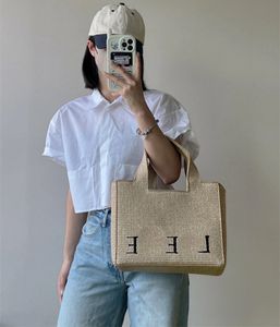 Women straw knitting beach totes bag womens Designer crochet soft knit french BOHO Bags embroidery letter summer casual shoulder bag carry on lady bag