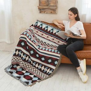 Coperte Retro Fodera per divano lavorata a maglia VintageThrow Coperta Sedia Copridivano Morbido plaid Letto Arazzo Copriletto Tovaglia