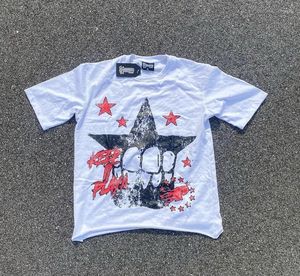 Magliette da uomo T-shirt senza maniche girocollo con stampa alfabetica americana vintage da strada da uomo Y2k Camicia allentata gotica alla moda Harajuku