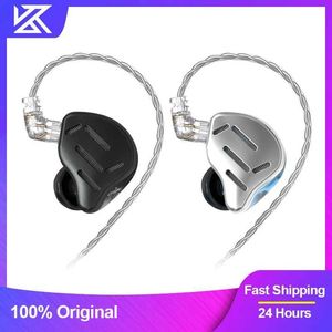 Fones de ouvido de telefone celular KZ ZAX 7BA + 1DD Fones de ouvido com fio Tecnologia híbrida 16 unidades HiFi In Ear Monitor Earplugs Fones de ouvido com cancelamento de ruído Fone de ouvido de música Q240321