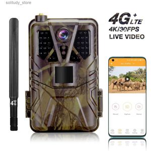 Hunting Trail Cameras 4K 30f Video Application Trail Camera Cloud Service 4G 30MP Live Media Wild Hunting Camera Night Vision PhotoTra HC910PRO Q240321