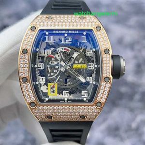 Wyścig mechaniczny na rękę RM RM WATR RM030 Oryginalny Diamond 18 -Kenal Rose Gold Material Puste Out Kalendarz projektowy