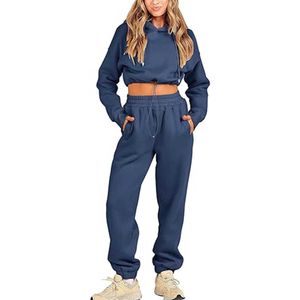 Tuta unisex personalizzata di alta qualità Set da 2 pezzi Tuta da donna con cappuccio Joggers