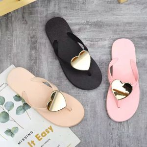 Sandals Summer heart women flip flops beach casual flat jelly shoes