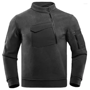 Erkek Hoodies Taktik Polar Mens Kış Zip Up Hoodie Askeri Ceket Kalınlaştırılmış Sıcak Rüzgar Geçirmez Dış Mekan Yürüyüşü Nedensel Sweatshirt