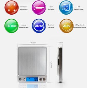 NOWOŚĆ 500001G 3000G01G LCD Portable Mini Electronic Digital Scales Pocket Case Poczta kuchenna Skala równowagi biżuterii 1309633