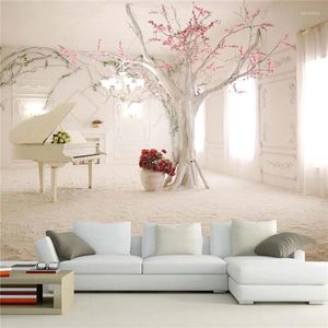 Wallpapers Customize Size Mural Wallpaper Background Piano Window Extension Space Restaurant Home Decor Wall Covering Living Room Painting