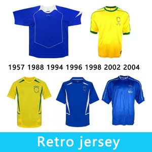 Retro Jersey 1988 1994 1996 1998 2002 2004 Brasil Klasik Vintage Futbol Gömlek Pele Garrincha Romario Ronaldo Ronaldinho Kaka Oyuncu Jersey