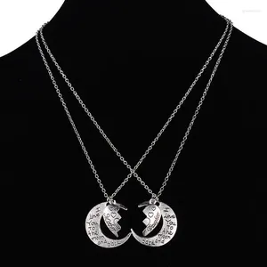 Pendant Necklaces 2pcs Mother Daughter Set Necklace For Woman Heart Moon Charm Mom Love