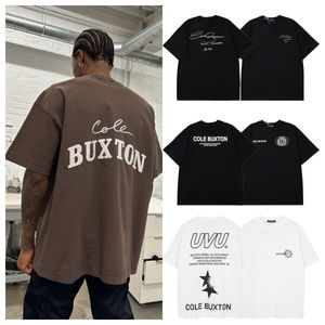 Homens camisetas Cole Buxton Verão Primavera Solto Verde Cinza Branco Preto Camiseta Homens Mulheres de Alta Qualidade Clássico Slogan Imprimir Top Tee com Tag CB