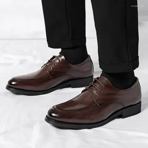カジュアルシューズブルナドブリティッシュスタイルのストリートウェアプラットフォーム太い靴革の男性ビジネスファッションビンテージドレスウェディングシューズ