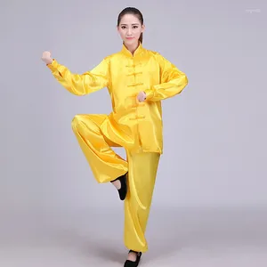 Ethnische Kleidung 2024 Chinesische Traditionelle Kleidung Männer Frauen Vintage Einfarbig Tai Chi Kostüm Knopf Stehkragen Übung