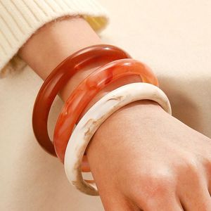 Bangle kmvexo vintage żywica akryl dla kobiet biżuteria koreańska mankiet okrągły marmur wzór bransoletki prezenty