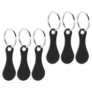 Keychains 6 Pcs Key Cart Token Shopping Trolley Supermarket Coin Stainless Steel Ring Tokens Sleep