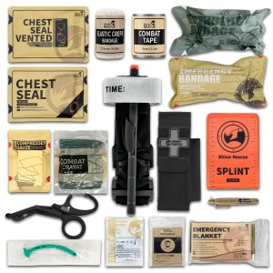Sobrevivência Rhino Rescue Kit de trauma tático para configurar kit de sobrevivência Kit de primeiros socorros de emergência para camping kit de refil IFAK