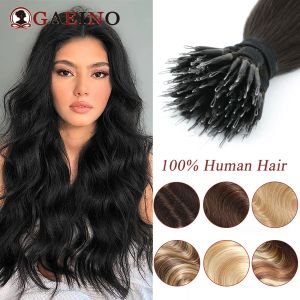 Extensions Body Wave Nano Ring Haarverlängerungen 1B# Naturschwarz Microlinks Haarverlängerungen 100 % Echthaar Micro Bead vorgebunden 1226 Zoll