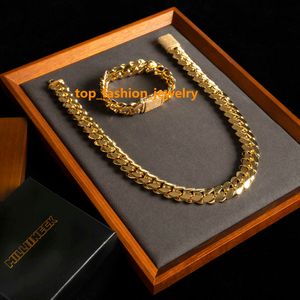 Pendant Choker 18K Gold Custom Gold Cuban Link łańcuch 24K Gold Cuban Miami łańcuch 20 mm Miami Cuban Chain Naszyjnik