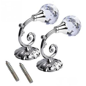 Kurtynowe bieguny 2PCS Metal Crystal Glass Hookback Hook ścienne Uchwyt Koszynkowy luksusowe akcesoria okienne upuść 230613 Dostawa home gard dhgam